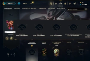 Unranked com 90 Champs e 42 Skins