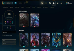 Unranked com 90 Champs e 42 Skins - League of Legends LOL