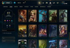 Unranked com 90 Champs e 42 Skins - League of Legends LOL