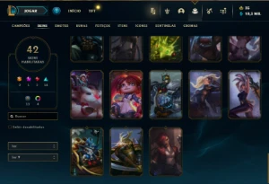 Unranked com 90 Champs e 42 Skins - League of Legends LOL