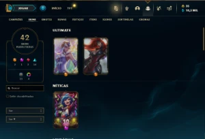 Unranked com 90 Champs e 42 Skins - League of Legends LOL