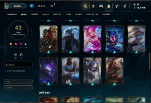 Unranked com 90 Champs e 42 Skins - League of Legends LOL