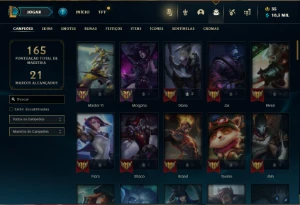 Unranked com 90 Champs e 42 Skins - League of Legends LOL
