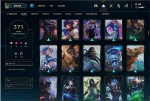 Conta Platina 4 com TODOS os champs e 371 Skin + 5 Prestigio - League of Legends LOL