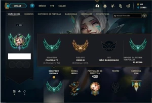 Conta Platina 4 com TODOS os champs e 371 Skin + 5 Prestigio - League of Legends LOL