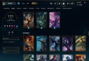 Prata 2 com TODOS os Champs e 121 Skins ( MID / JG / TOP ) - League of Legends LOL