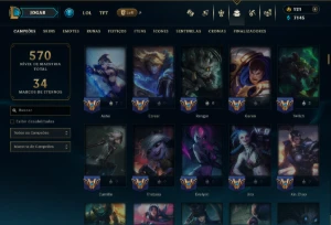 Prata 2 com TODOS os Champs e 121 Skins ( MID / JG / TOP ) - League of Legends LOL