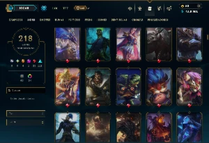 Prata 1 com TODOS os Champs e 218 Skins ( MID / ADC / SUP ) - League of Legends LOL