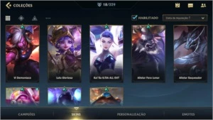 Conta ESMERALDA + 18 Skins - League of Legends: Wild Rift LOL WR