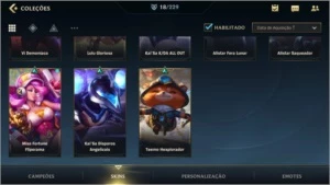 Conta ESMERALDA + 18 Skins - League of Legends: Wild Rift LOL WR