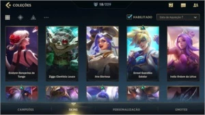 Conta ESMERALDA + 18 Skins - League of Legends: Wild Rift LOL WR