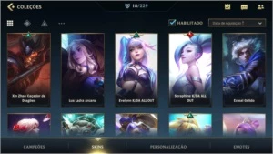 Conta ESMERALDA + 18 Skins - League of Legends: Wild Rift LOL WR