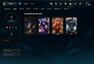 Conta ouro 2 com 34 Champs e 4 Skins - League of Legends LOL