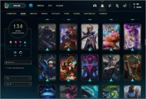 Conta prata 2 com 120 champs e 134 skins ( MAIN SUP ) - League of Legends LOL