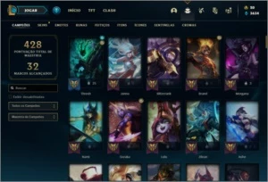 Conta prata 2 com 120 champs e 134 skins ( MAIN SUP ) - League of Legends LOL