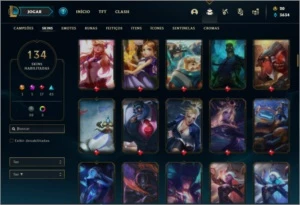 Conta prata 2 com 120 champs e 134 skins ( MAIN SUP ) - League of Legends LOL