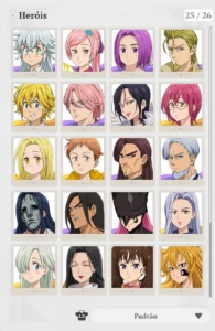 Conta The Seven Deadly Sins: Origin com Merlin P10 + Skins