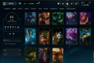 Bronze 1 com 25 Champs e 46 Skins ( Mais de 30 Jogos ) - League of Legends LOL