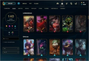 Conta prata 2 com TODOS os champs e 140 skins - League of Legends LOL