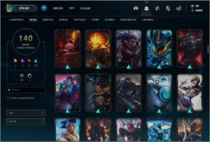 Conta prata 2 com TODOS os champs e 140 skins - League of Legends LOL