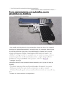 projeto pistola semi automática caseira de chapa de metal - Outros