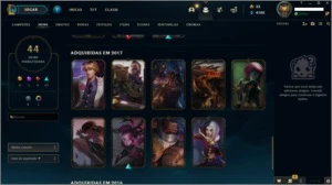 CONTA LOL PLATINA 4 - 44 SKINS - 91 CHAMPIONS - League of Legends