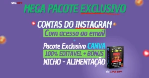 Contas do instagram com acesso ao email + pack CANVA + Bônus - Social Media