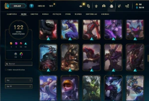 Conta prata 3 com 131 Champs e 122 Skins - League of Legends LOL