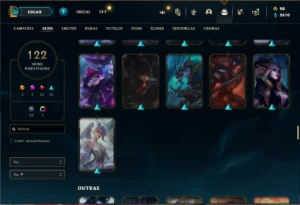 Conta prata 3 com 131 Champs e 122 Skins - League of Legends LOL