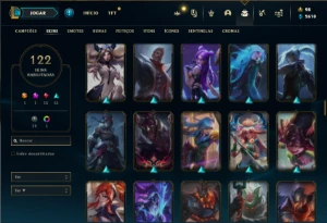 Conta prata 3 com 131 Champs e 122 Skins - League of Legends LOL