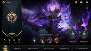 PLATINA III LV 40 + 8 SKINS + 41 CAMPEÕES + PASSE WILD - League of Legends: Wild Rift LOL WR