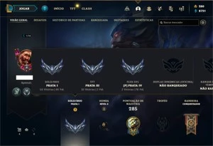 Conta prata 1 com 100 Champs e 76 Skins (2 Miticas) - League of Legends LOL