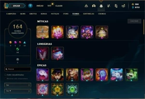 Conta prata 1 com 100 Champs e 76 Skins (2 Miticas) - League of Legends LOL