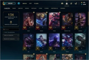 Conta platina 1 (ex D2), 19 skins e 40 champs - League of Legends LOL