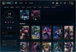Conta platina 1 (ex D2), 19 skins e 40 champs - League of Legends LOL