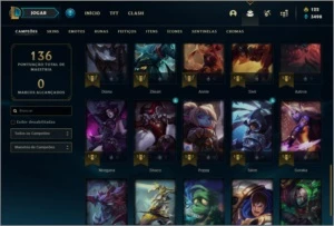 Conta platina 1 (ex D2), 19 skins e 40 champs - League of Legends LOL