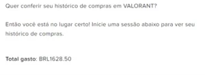 conta valorant mais de 1600 reais gastos
