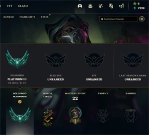 Account NA Platina 3, 60% winrate - League of Legends LOL