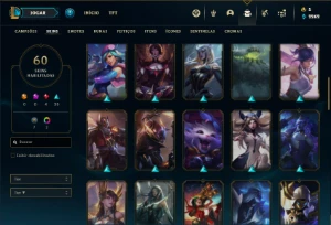 Conta ouro 3 com 105 Champs e 60 Skins - League of Legends LOL