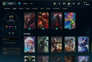 Conta ouro 3 com 105 Champs e 60 Skins - League of Legends LOL
