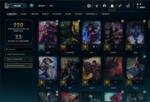 Conta ouro 3 com 105 Champs e 60 Skins - League of Legends LOL