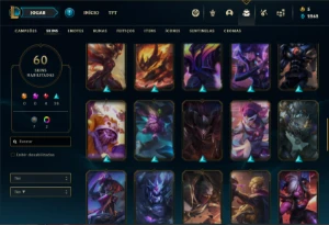 Conta ouro 3 com 105 Champs e 60 Skins - League of Legends LOL