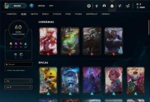 Conta ouro 3 com 105 Champs e 60 Skins - League of Legends LOL