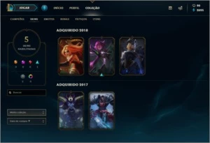 Contas League Of Legends - Diamante 5 e Platina 2 LOL