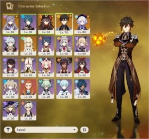 Zhongli + Hu Tao + Keqing C1 + QiQi + Espada Celestial R2 - Genshin Impact