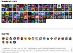 Conta Unranked com 96 Champs e 104 Skins + 10 Cromas - League of Legends LOL