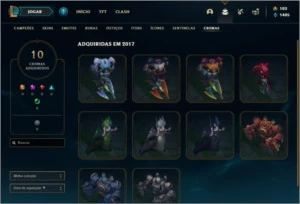 Conta Unranked com 96 Champs e 104 Skins + 10 Cromas - League of Legends LOL