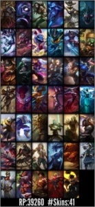 Conta platina IV com 41 Skins Faltam 15 champ, 24.000 IP - League of Legends LOL