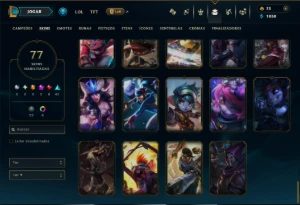 Unranked com 110 Champs e 77 Skins - League of Legends LOL