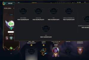 Unranked com 110 Champs e 77 Skins - League of Legends LOL